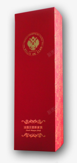 红色金纹红酒包装盒素材