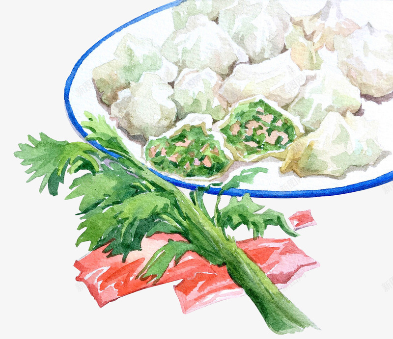 中式传统餐饮饺子png免抠素材_88icon https://88icon.com 中餐 传统 创意 图案 水彩 精致 素材 装饰 食物 餐饮