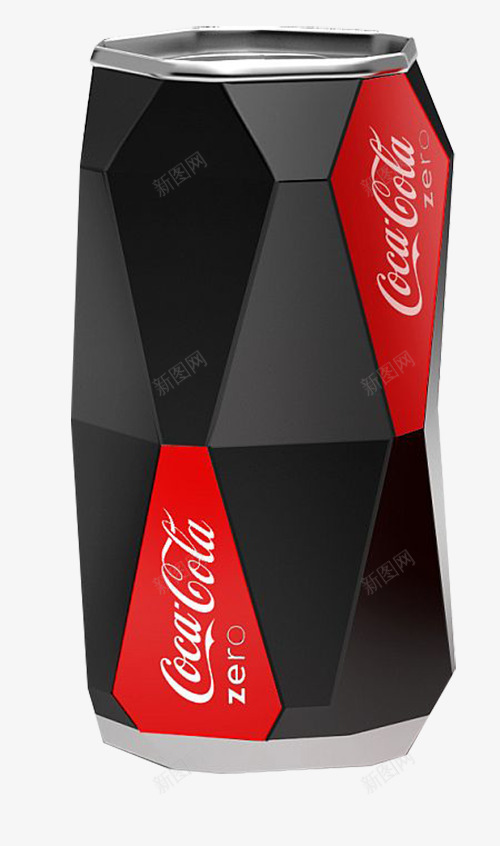 可口可乐灌装包装psd_88icon https://88icon.com 反光 多边形 梯形 黑色