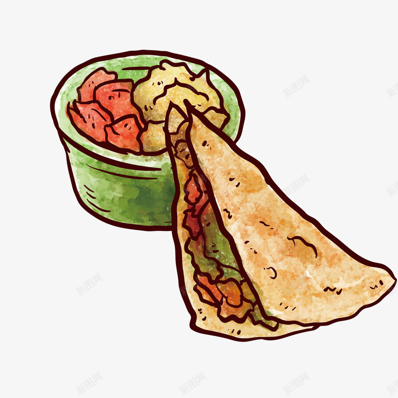 煎饼果子png免抠素材_88icon https://88icon.com 中式 料理 食物