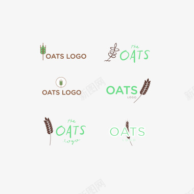 卡通燕麦粒食品标识矢量图图标图标