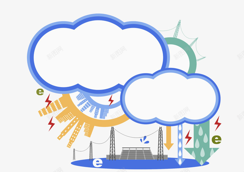 蓝色云朵png免抠素材_88icon https://88icon.com 云朵 城市建筑 对话框 建筑 手绘 标签 水滴 闪电