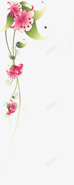 创意合成手绘植物花卉效果素材