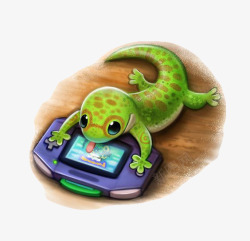 打游戏的变色龙素材