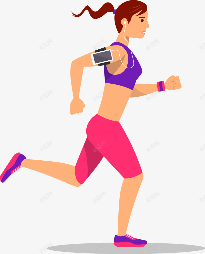 奔跑运动的女人插画png免抠素材_88icon https://88icon.com 人物插画 健身 奔跑运动 女人插画 锻炼 飞奔