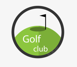 高尔夫球标签卡通简洁扁平化高尔夫球场高清图片