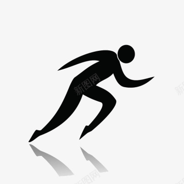 手绘跑步的运动员图标图标