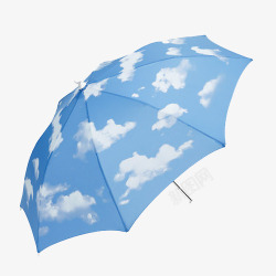 蓝天白云雨伞素材