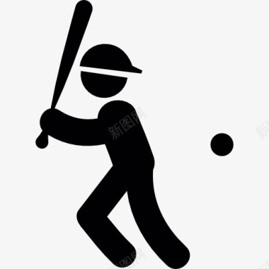 球球免抠素材棒球运动员蝙蝠球帽图标图标