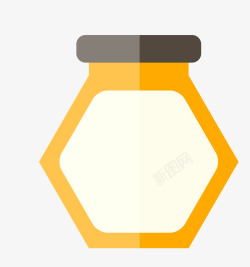 卡通简洁扁平化蜂蜜瓶子矢量图素材