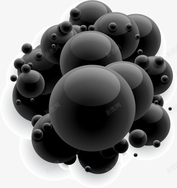 黑色大圆球小圆点png免抠素材_88icon https://88icon.com 圆点 大圆球 小圆球 簇拥 群体 黑色