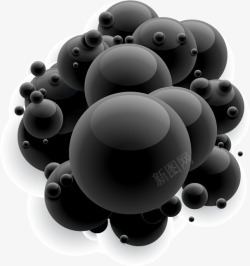 黑色大圆球小圆点素材