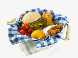 简洁饮食户外野餐篮子食物素材