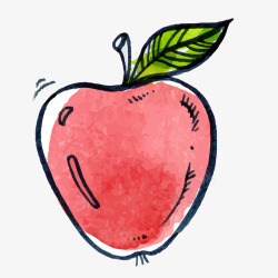 卡通水彩苹果水果矢量图素材