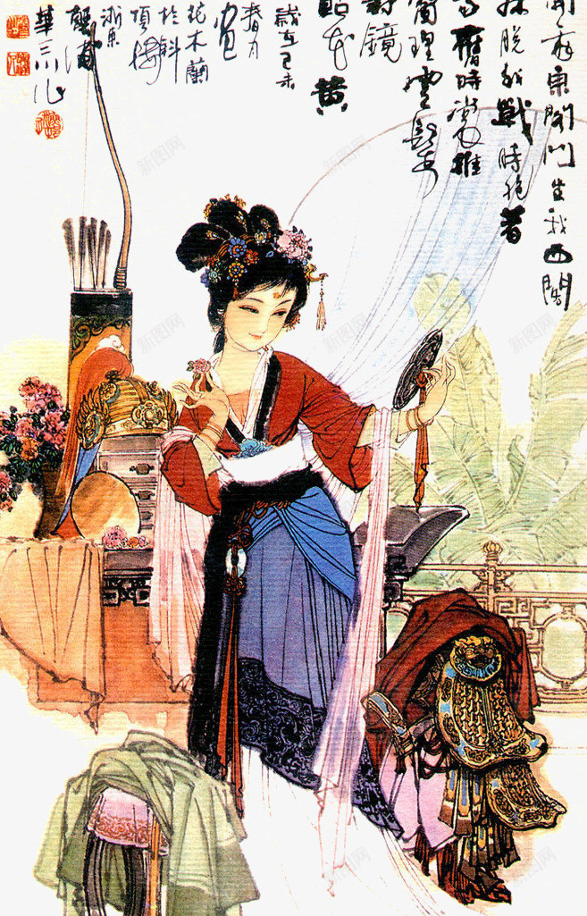 工笔人物画png免抠素材_88icon https://88icon.com 中国画 典雅端庄 古代女子 唯美 国画美女 美女 美女肖像画