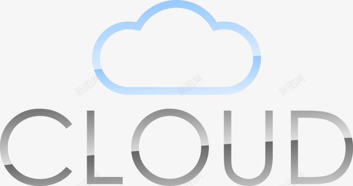 蓝色热气球蓝色云朵logo矢量图图标图标