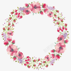 唯美手绘花环素材