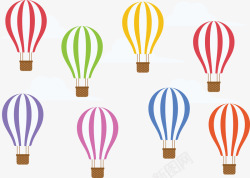 彩色热气球矢量图素材