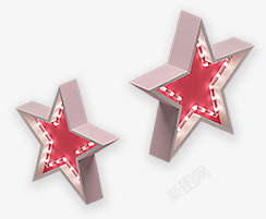 红色星光闪耀五角星素材
