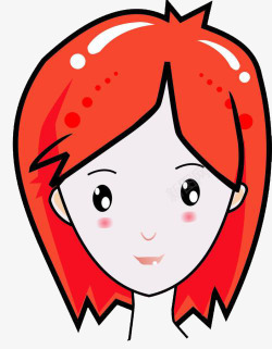 红色头发的美女素材