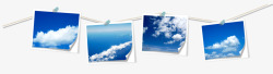 相片夹子蓝天白云相片漂浮高清图片