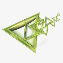 绿色创意三角形矢量图素材