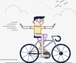 别自行车轮胎致男孩骑自行车矢量图高清图片