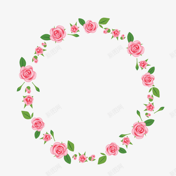花环粉色psd免抠素材_88icon https://88icon.com 粉色 花环