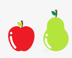 卡通简洁扁平化水果苹果素材