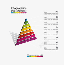 信息图形图表精美金字塔商务信息图表高清图片