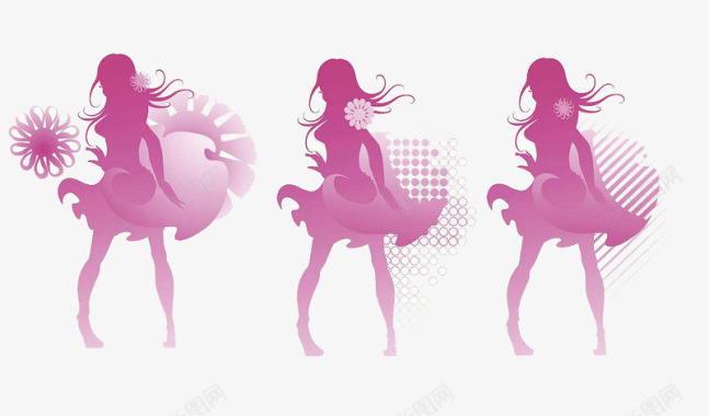 古典风山水素材粉色美女舞者图标图标