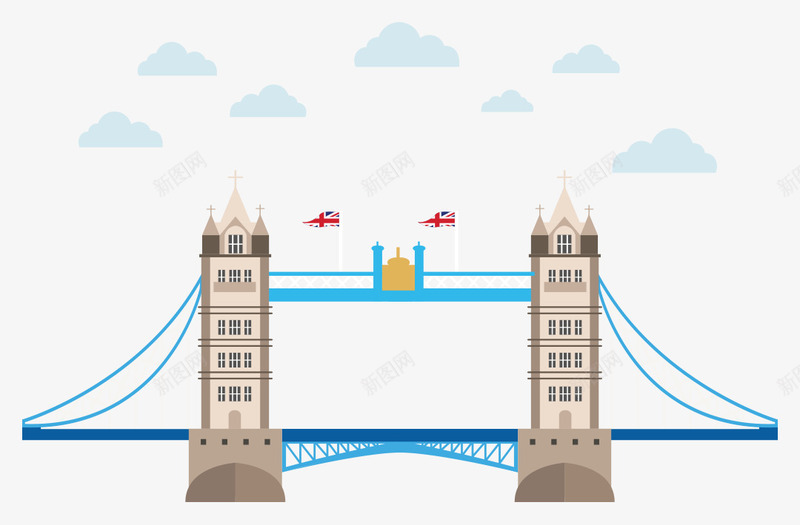 伦敦塔桥png免抠素材_88icon https://88icon.com 云朵 伦敦 伦敦塔桥 建筑 英国 英国国旗 风景