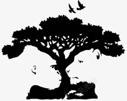 手绘的豹子榕树高清图片