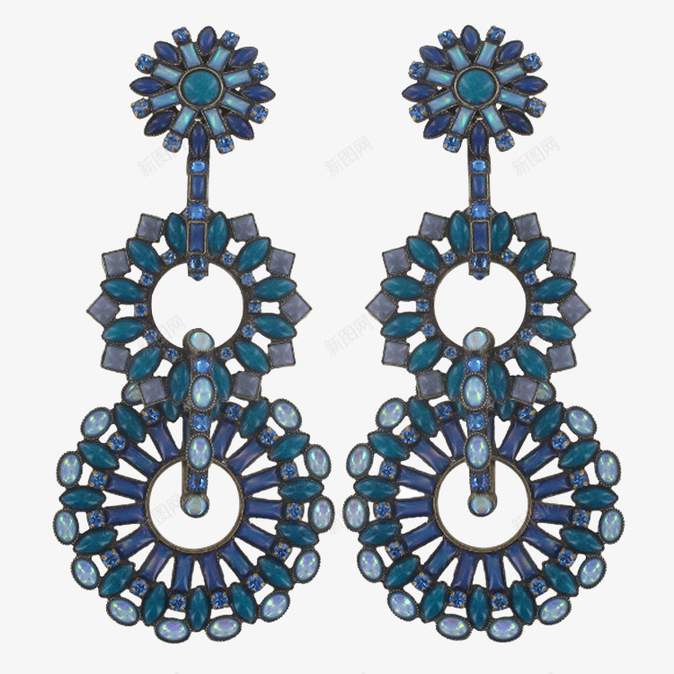柯普洛特蓝色水晶耳环png免抠素材_88icon https://88icon.com KONPLOTT117782耳环 产品实物 欧美风 民族风情
