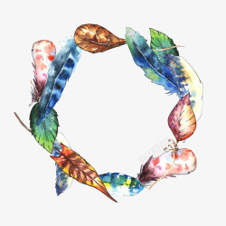 文艺清新花草花环海报装饰素材