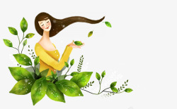 春姑娘插画插画美女高清图片