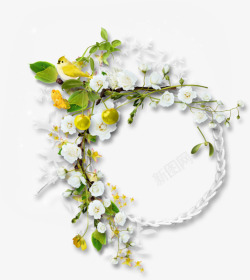 白色花环创意植物素材