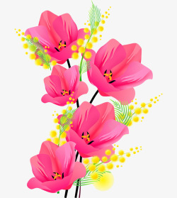 粉红底图手绘花卉高清图片