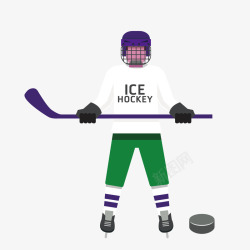 卡通冰球运动选手运动员矢量图素材
