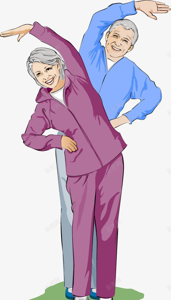 做运动的老人矢量图eps免抠素材_88icon https://88icon.com 微笑 手绘 老人 运动 矢量图