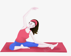 全民健身女孩瑜伽插画全民健身日健身小清新插画高清图片