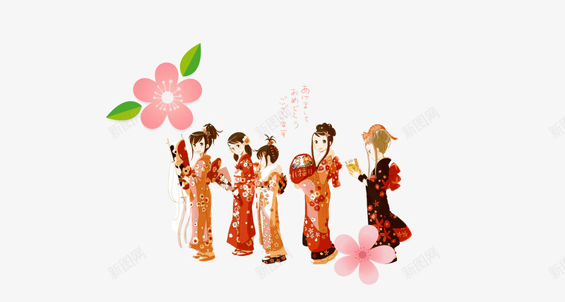 日本女孩樱花节旅游png免抠素材_88icon https://88icon.com 卡通日本女孩 日本女孩 樱花节旅游 赏樱花