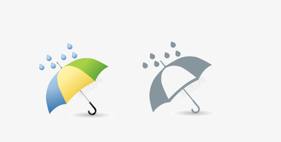 简洁拖鞋雨伞图标图标