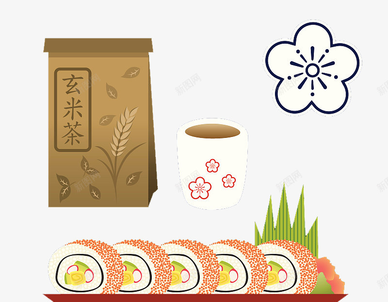 日本饮食文化插图png免抠素材_88icon https://88icon.com 寿司插图 日本文化 日本饮食 樱花 玄米茶 餐饮文化