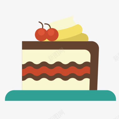 六个蛋糕卡通手绘三角蛋糕图标图标