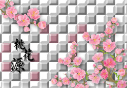 樱花方格子背景素材