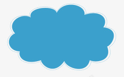 卡通蓝色云朵产品边框素材