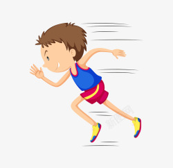 免抠跑马拉松的运动员手绘卡通跑步运动员高清图片