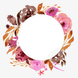 森系婚礼设计欧式粉色系花环矢量图高清图片