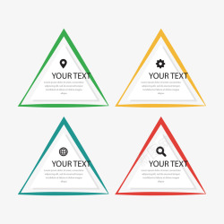 彩色三角形信息图矢量图素材